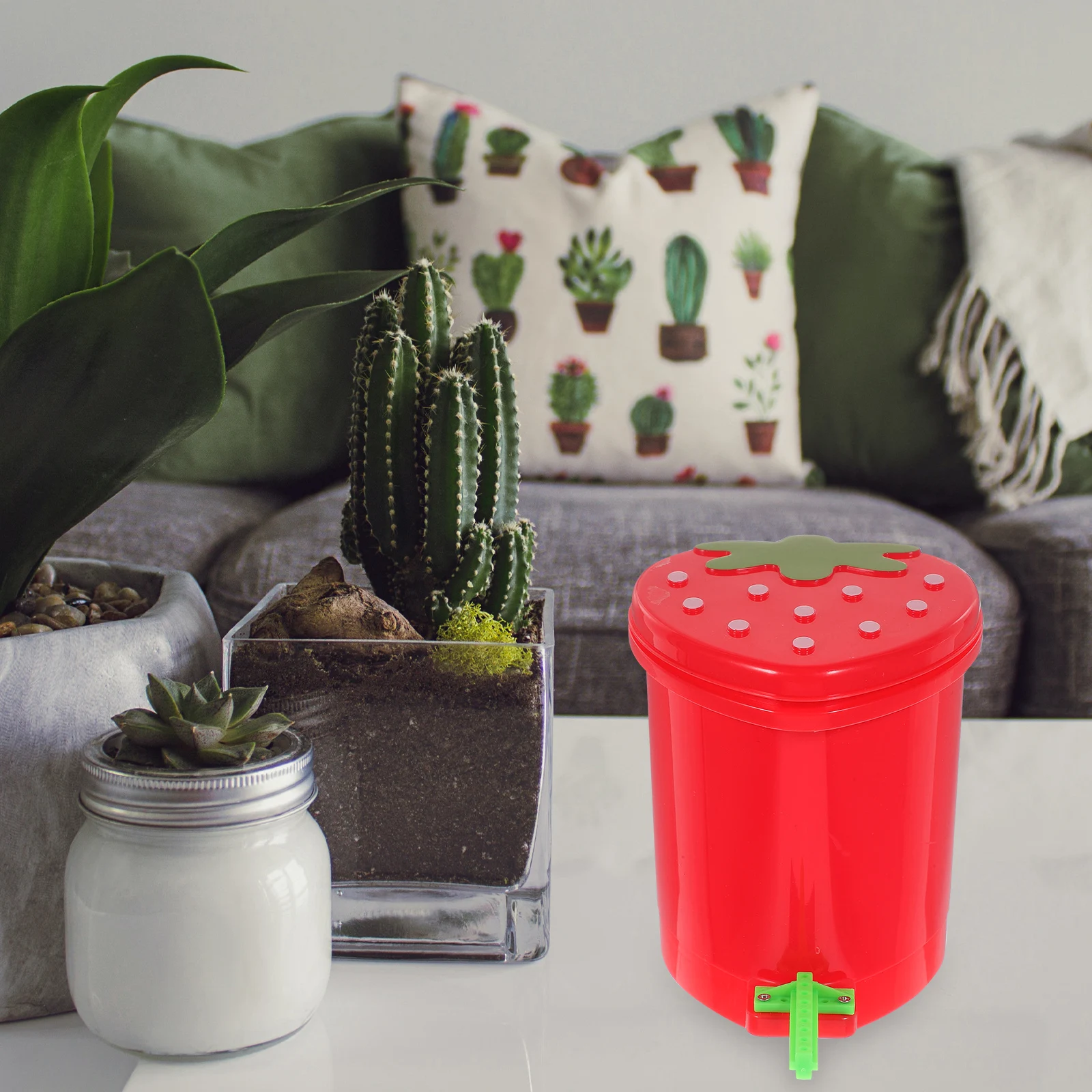 

Smart Parrot Toy Small Trash Can Kitchen Garbage Bird Toys for Parrots Cockatiels Cage Supplies Mini Desktop Trash Can Wear