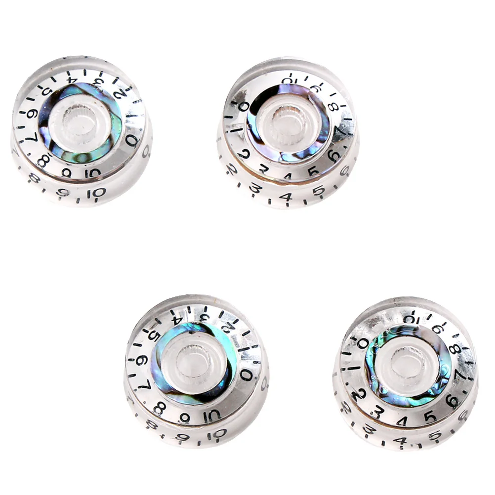 

4Pcs Transparent Guitar Control Knobs Set Volume Tone Speed Replacement Caps for Electric Guitar Parts Control Knobs Cap