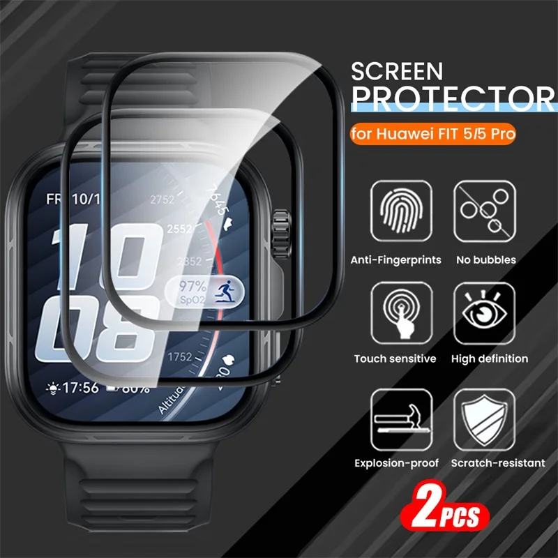 

2Pcs 9D Curved Soft Protective Glass for Huawei Watch FIT5 FIT 5 Pro 5Pro FIT5Pro HD Screen Protectors Film Smartwatch Accessory
