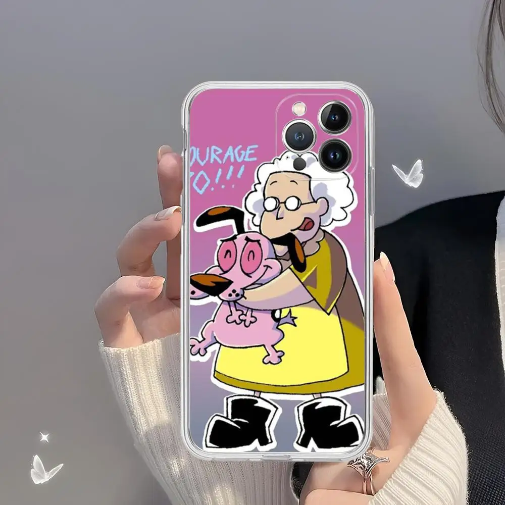 Courage C-Cowardly Dog Phone Case For iPhone 15 14 13 12 Mini 11 Pro XS Max X XR SE 6 7 8 Plus Soft Silicone Cover