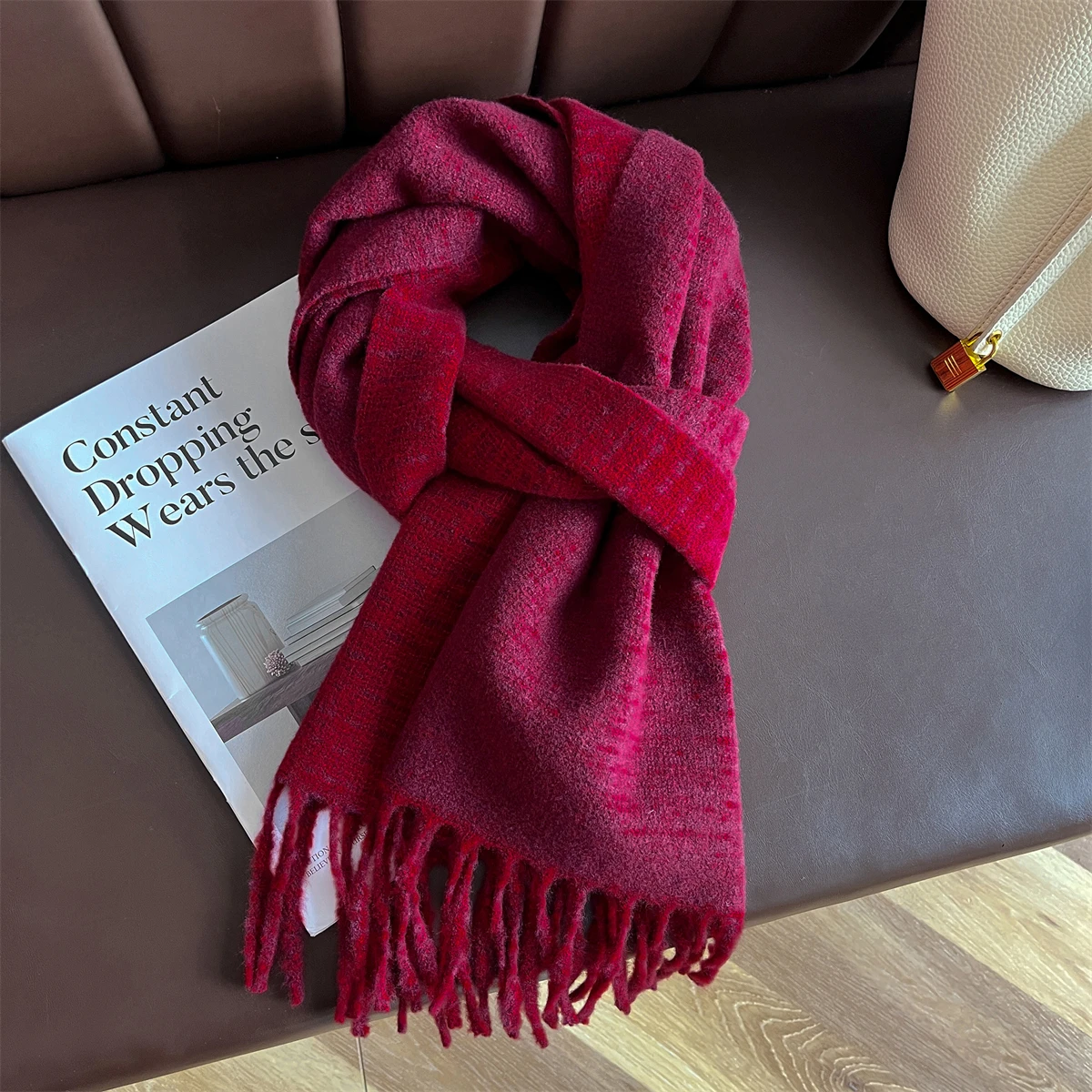 Luxury Brand Cashmere Women Plaid Scarf Winter Warm Shawl and Wrap Bandana Pashmina Female Foulard Square Thick Blanket Poncho