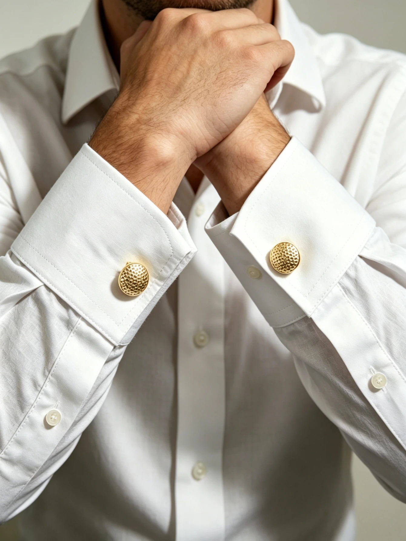 1 par de gemelos redondos chapados en oro martillado, accesorios formales para traje de boda para hombre, regalo para el novio y los padrinos de boda.