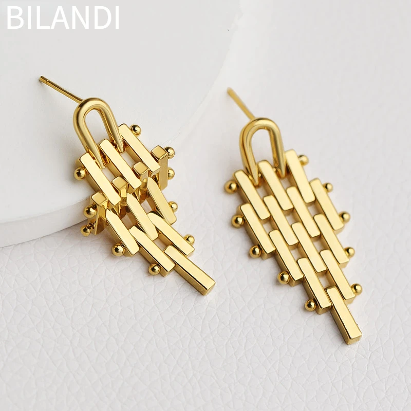 Bilandi Modern Jewelry Metal Earrings 2022 New Trend Hot Selling Vintage Temperament Drop Earrings For Women Gifts