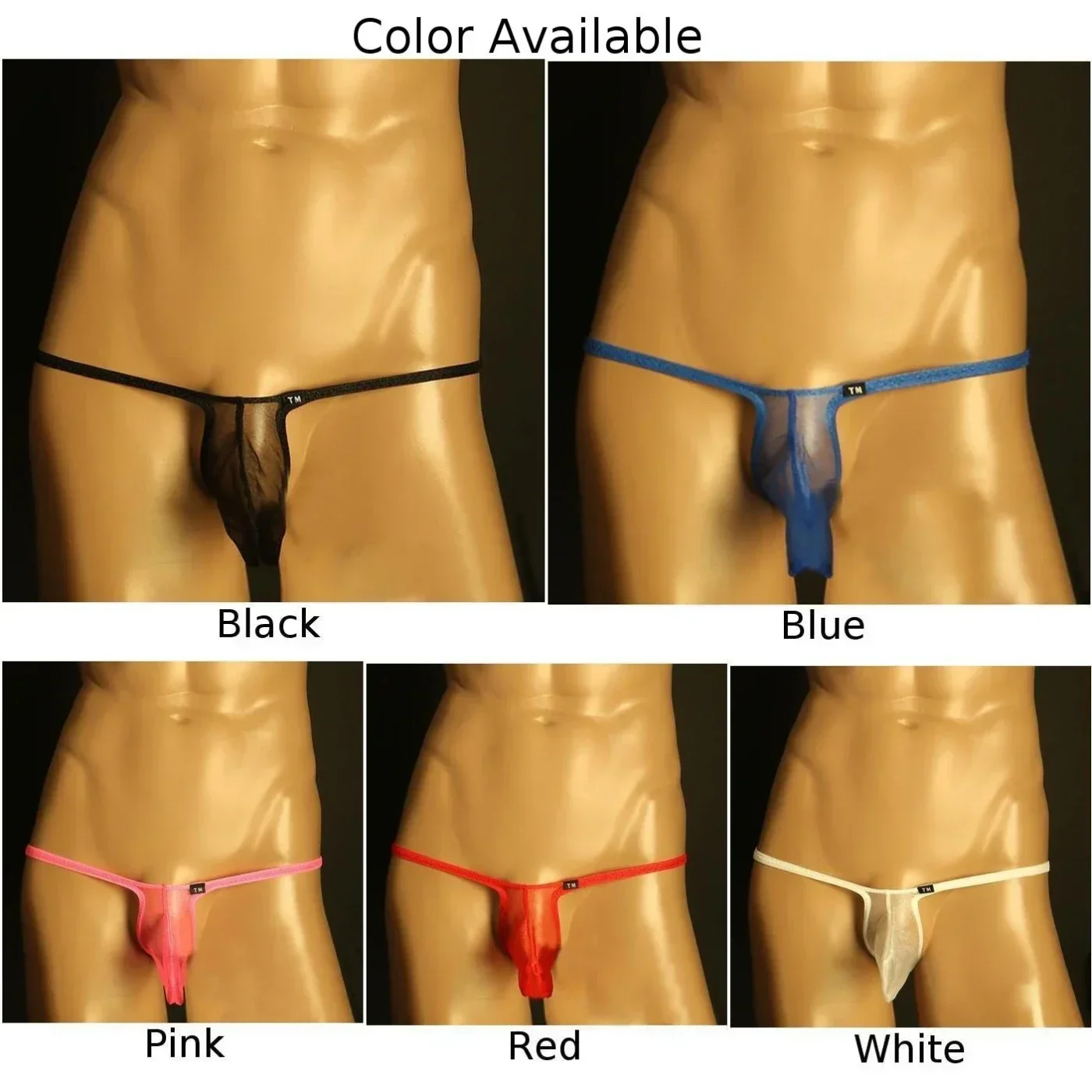 Sexy Men\'s Lingerie Mesh-Elephant Nose Thong Briefs Porn Panties MicroBikini Open Butt G String Gay Sex Underwear T Back Thongs