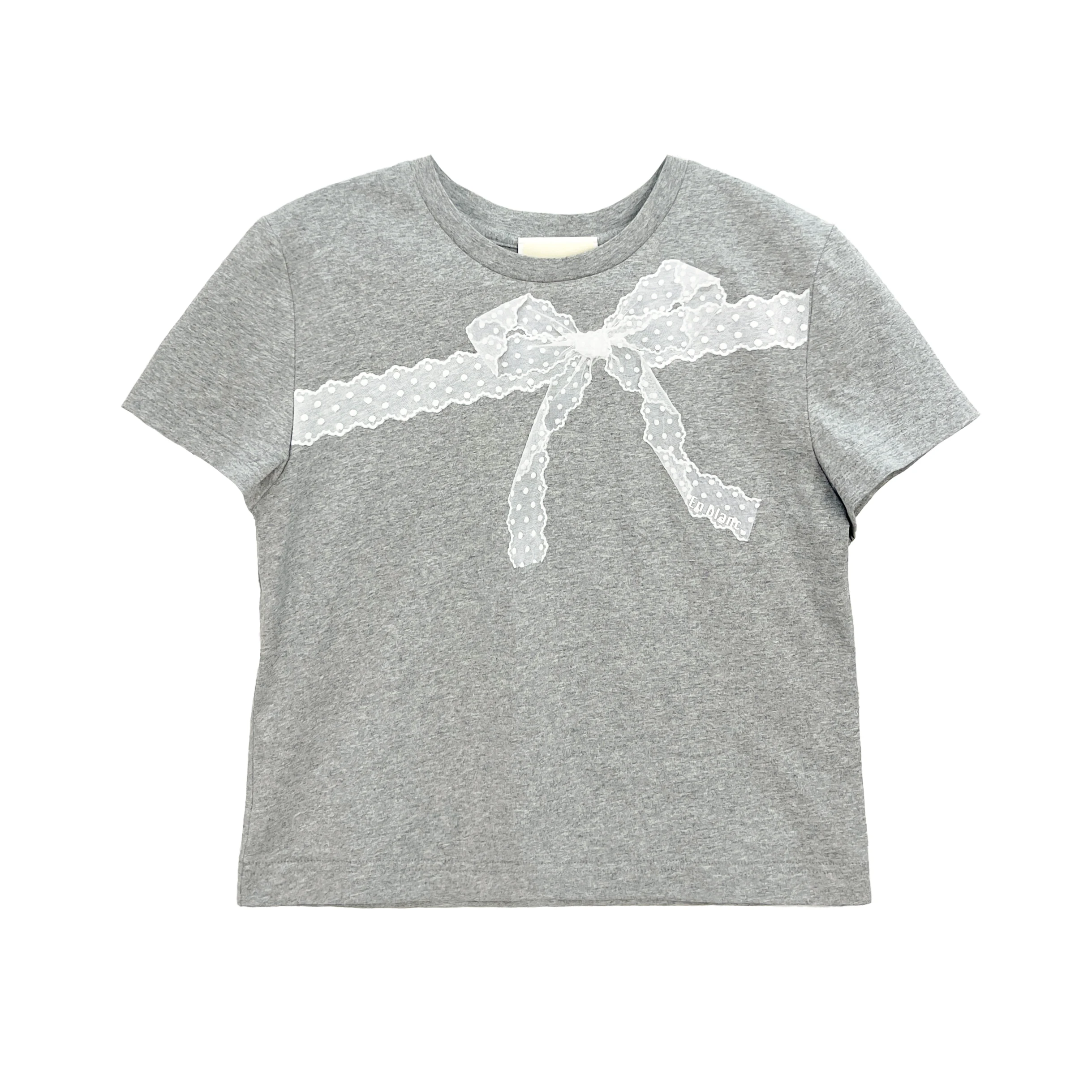 

Женская футболка с кружевным узлом и принтом, из смесового хлопка и полиэстера, удобная, модная, повседневная одежда