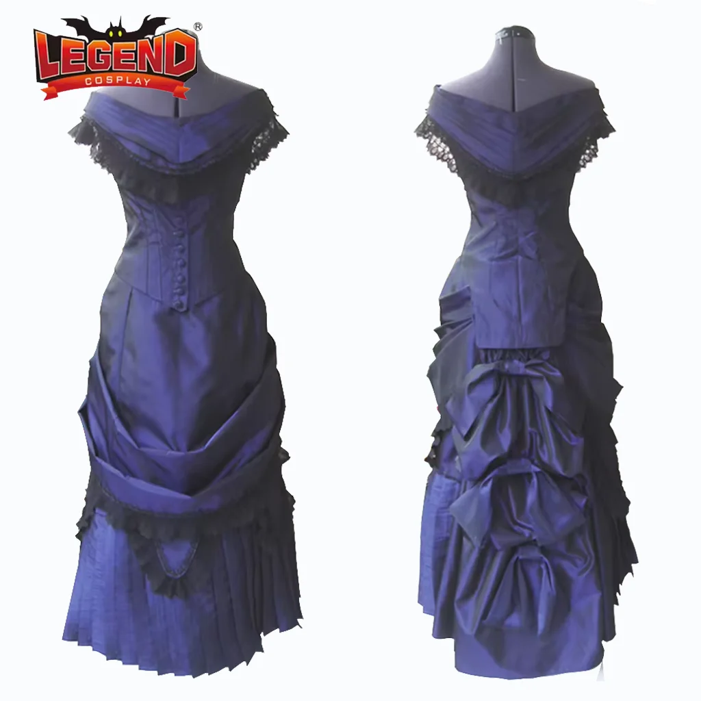 Vintage victoriano púrpura bullicio vestido vestidos de baile mujeres bata vestido recreación teatro Musical disfraces vestido hecho a medida