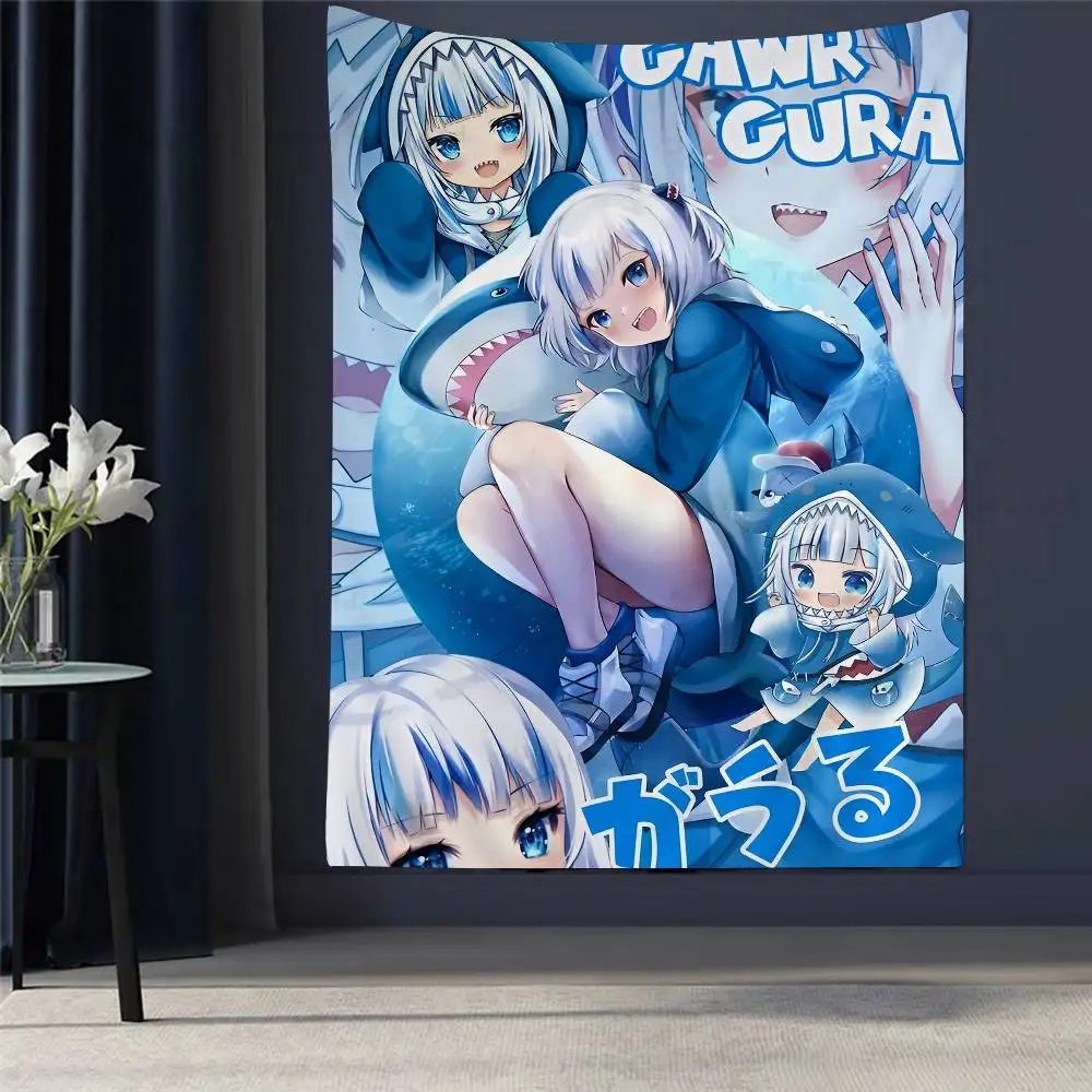 

Gawr Gura Kawaii Hanging Bohemian Tapestry Home Decoration Hippie Bohemian Decoration Divination Wall Hanging Home Decor