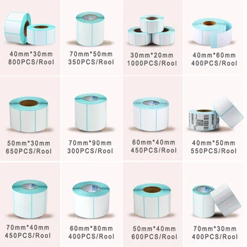 Thermisch zelfklevend barcodelabelpapier 50 mm breedte Verschillende hoogte Warmtevariabel Kledinglabel Papier Sticker Barcodepapier
