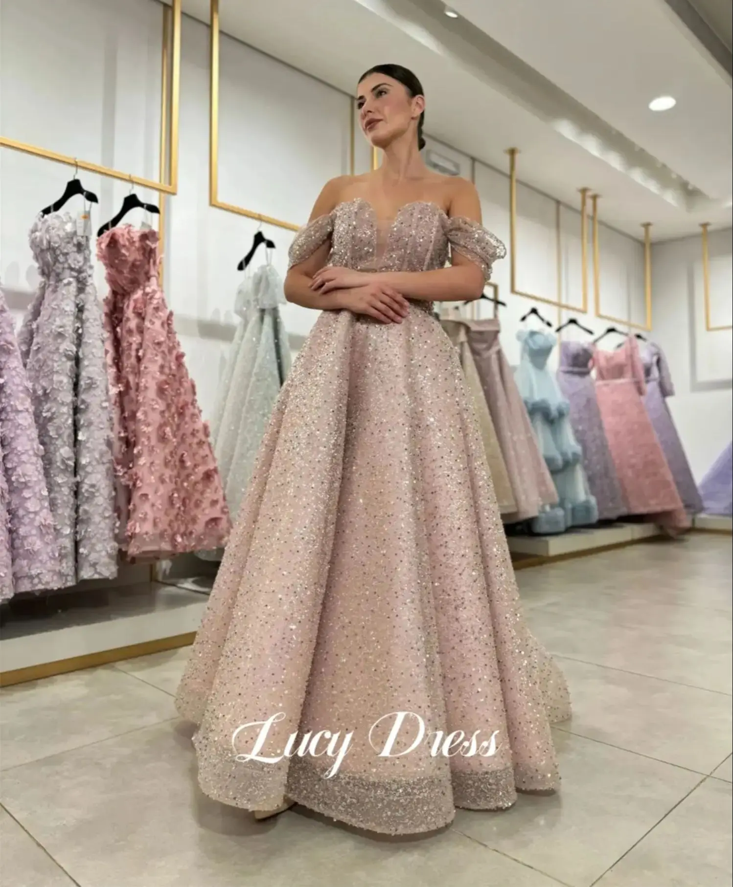 Lucy Elegant Wedding Party Dress Evening Fluffy Mesh Formal Dresses Woman Robe De Soiree Femmes Special Occasions Customized