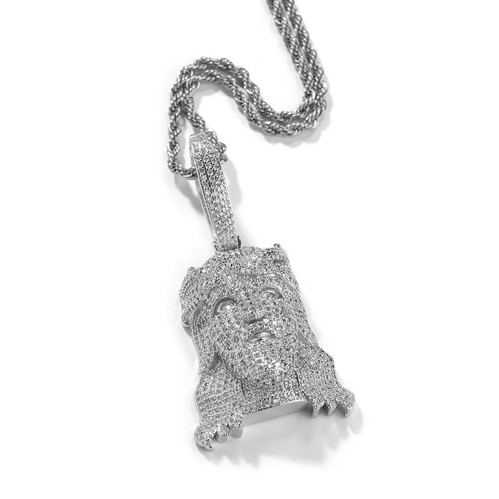 

Ожерелье в стиле хип-хоп с циркониевым портретным кулоном, ретро-ожерелье, персонализированный креативный подарок
