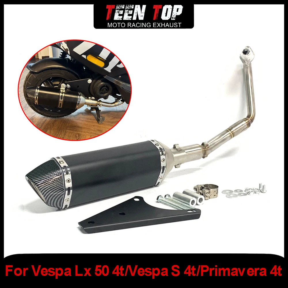

For Vespa Lx 50 4t Piaggio Zip 2000 4t 2 Valves Full Exhaust Systems Motorcycle Exhaust Muffler Front Link Pipe 50CC Escape