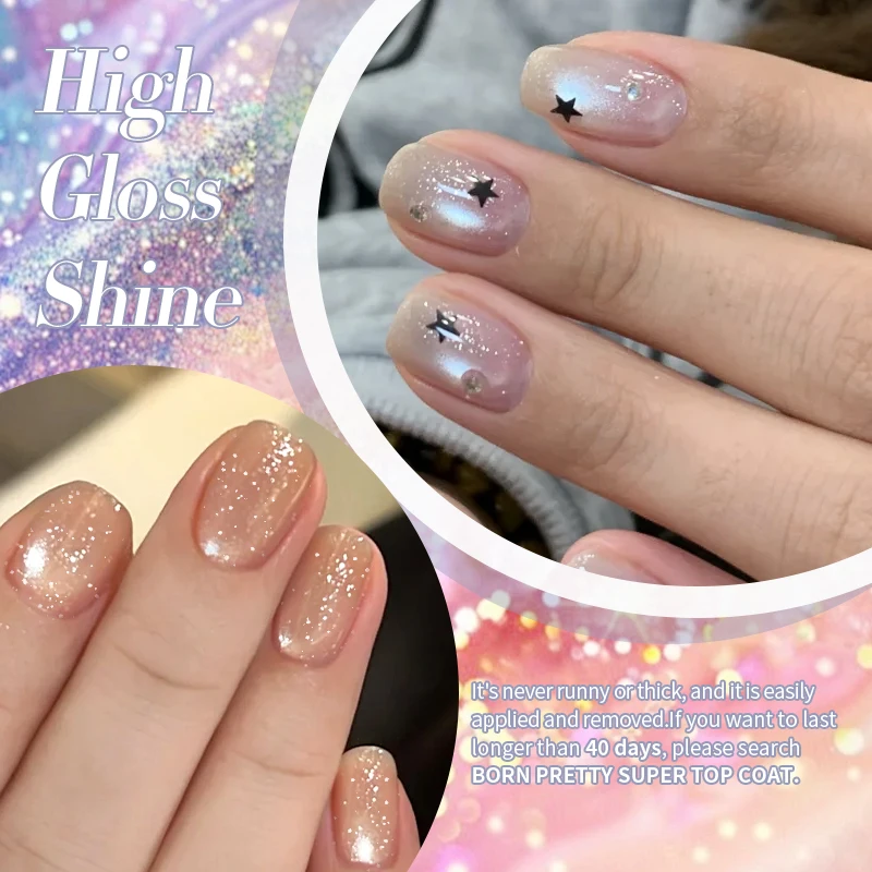 BORN PRETTY 1 botella Mambo Ice Glitter Cat Gel Esmalte de uñas colorido magnético Ultra brillo Soak Off UV Nail Art barniz 10ml