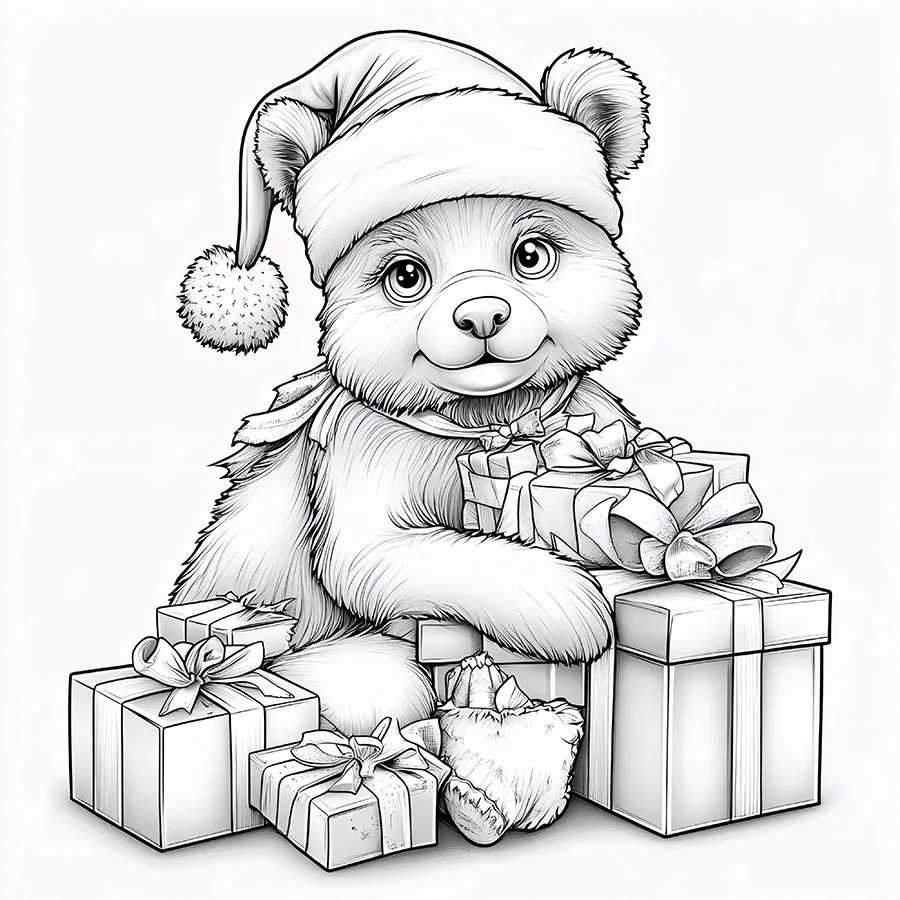 سانتا كلوز كتاب التلوين 20 صفحة عيد الميلاد موضوع هدية لتخفيف التوتر قتل الوقت الكتابة على الجدران اللوحة رسم الكبار صور الكتب