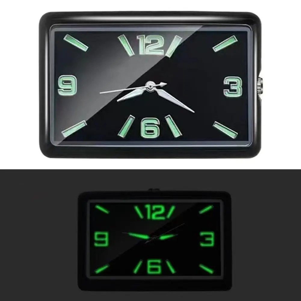 Car Clock Air Conditioning Vent Electronic Quartz Clock Auto Fashion Square Vertical Luminous Digital Car Clock Accessories