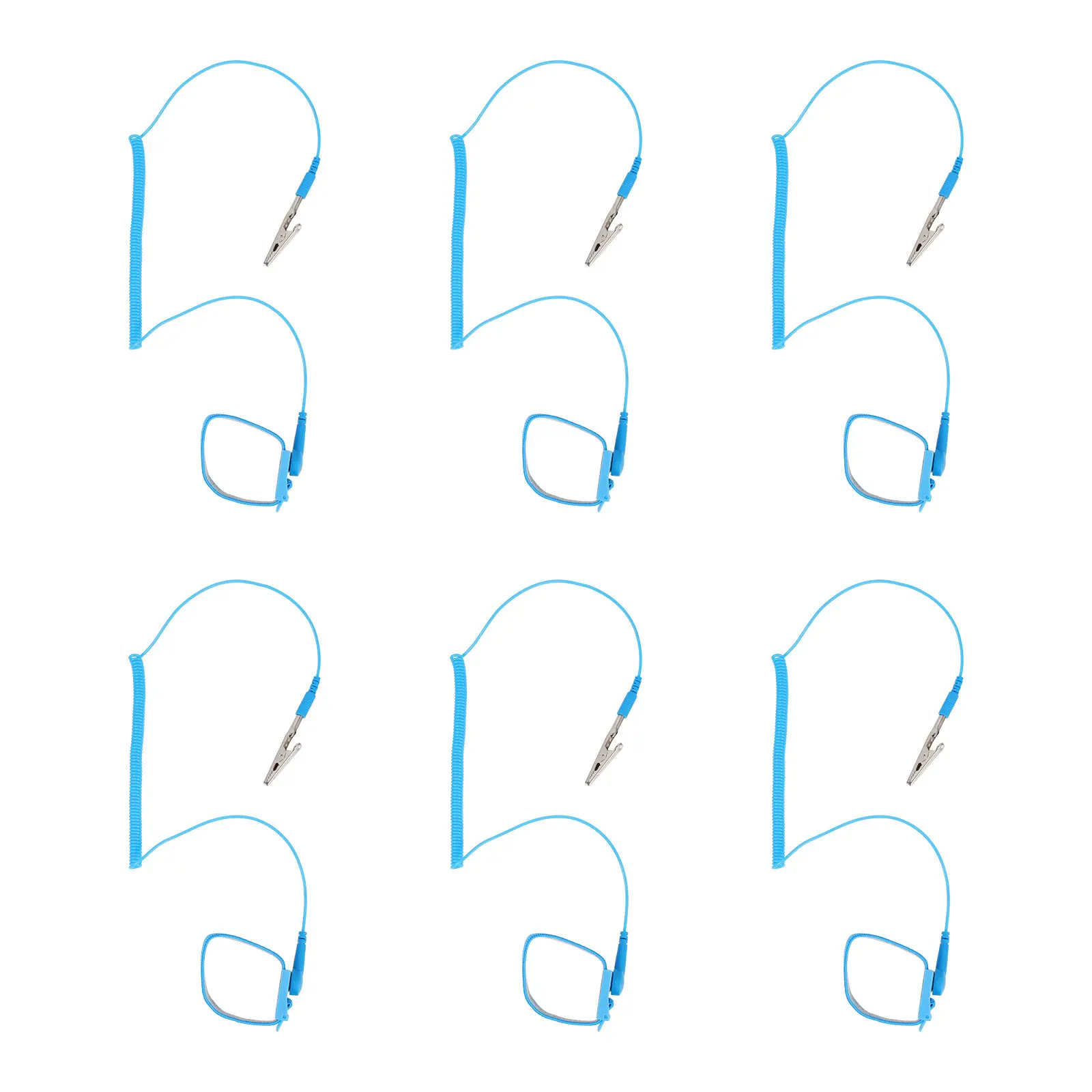 6pcs Anti Static Wrist Strap Pvc Adjustable Esd Bracelet For Electronics Repair Computer Hardware Installation Anti Static Wrist