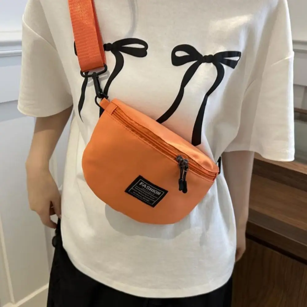 Draagbare Koreaanse stijl canvas heuptas Letter Streetwear Casual borsttas Lichtgewicht effen kleur Oxford Crossbody tas Reizen