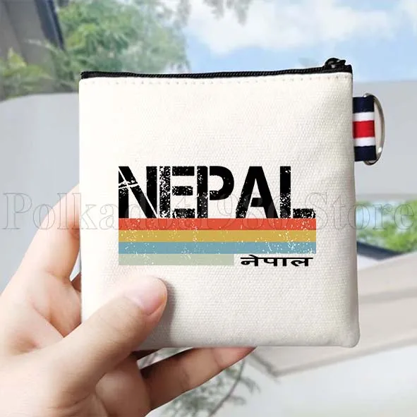 نيبال العلم خريطة بوذا عيون النيبالية الوطنية هدية قماش محفظة نسائية للعملات المعدنية حقيبة صغيرة مربع مفتاح تخزين حافظة للبطاقات القطن المحفظة الحقيبة