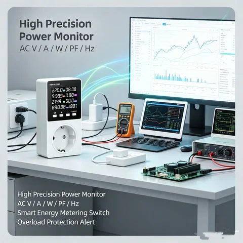 Ac85-290v 16a 3500w Tuya App Wifi Smart Eu Us Socket High Precision Lcd Digital Display Voltmeter Ammeter Power Meter Monitoring