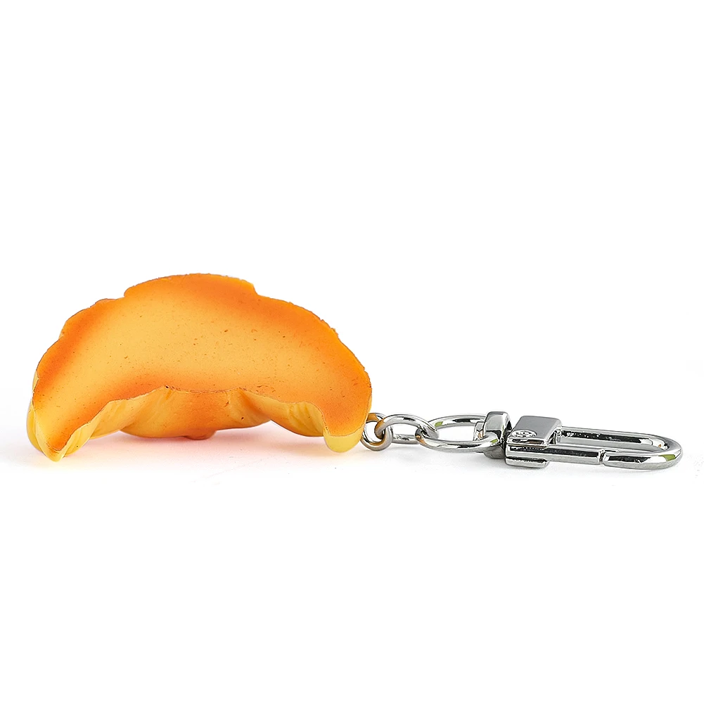 Emulation Croissant Bread Baking Food Model PVC Pendant Key Chain DIY Charms Funny Wallet Backpack Dangle Keyring Jewelry Crafts