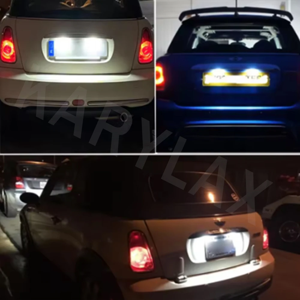 

2 упаковки белых автомобильных светодиодных фонарей номерного знака для BMW Mini Cooper R50 R52 R53 лампа освещения canbus