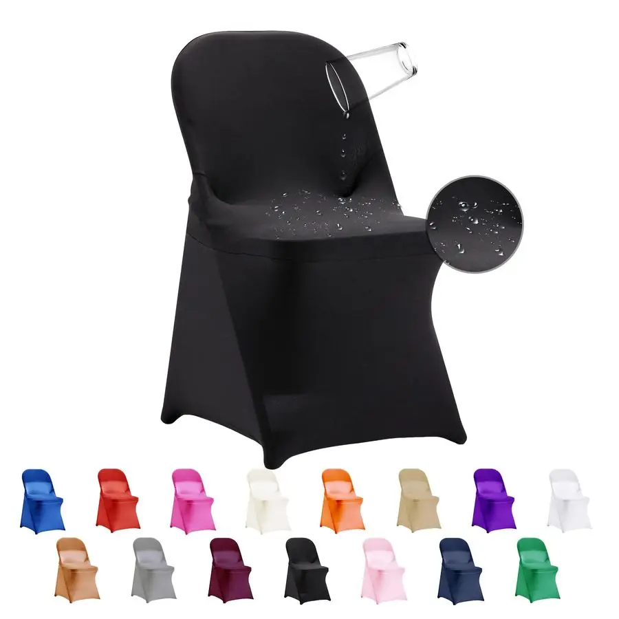 

PCS Waterproof Stretch Spandex Folding Chair Covers, Dining Room Chair Slipcovers Protector for Wedding, Banquet, Party, Holida