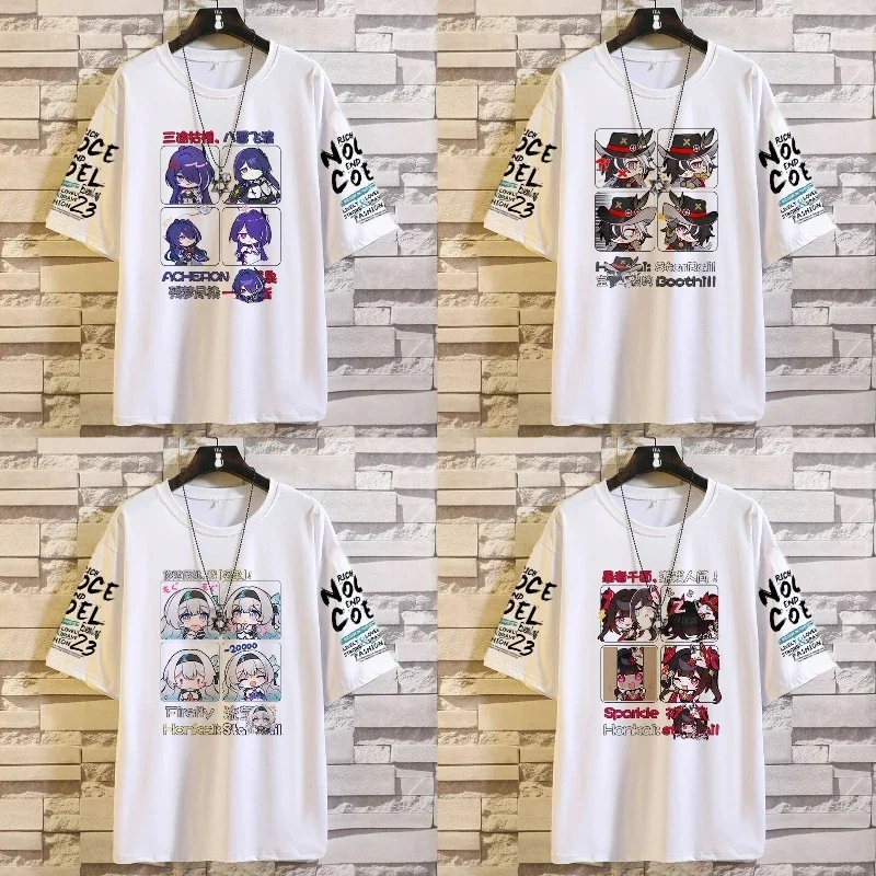 Honkai:Star Rail Boothill Firefly  T-Shirts Women Men Short-sleeved T-shirt Unisex Harajuku Couple Streetwear Clothes  Game Tees