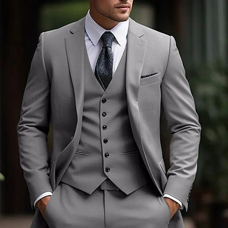 Men 3piece Suit Groom Best Man Wedding Banquet Men Suit