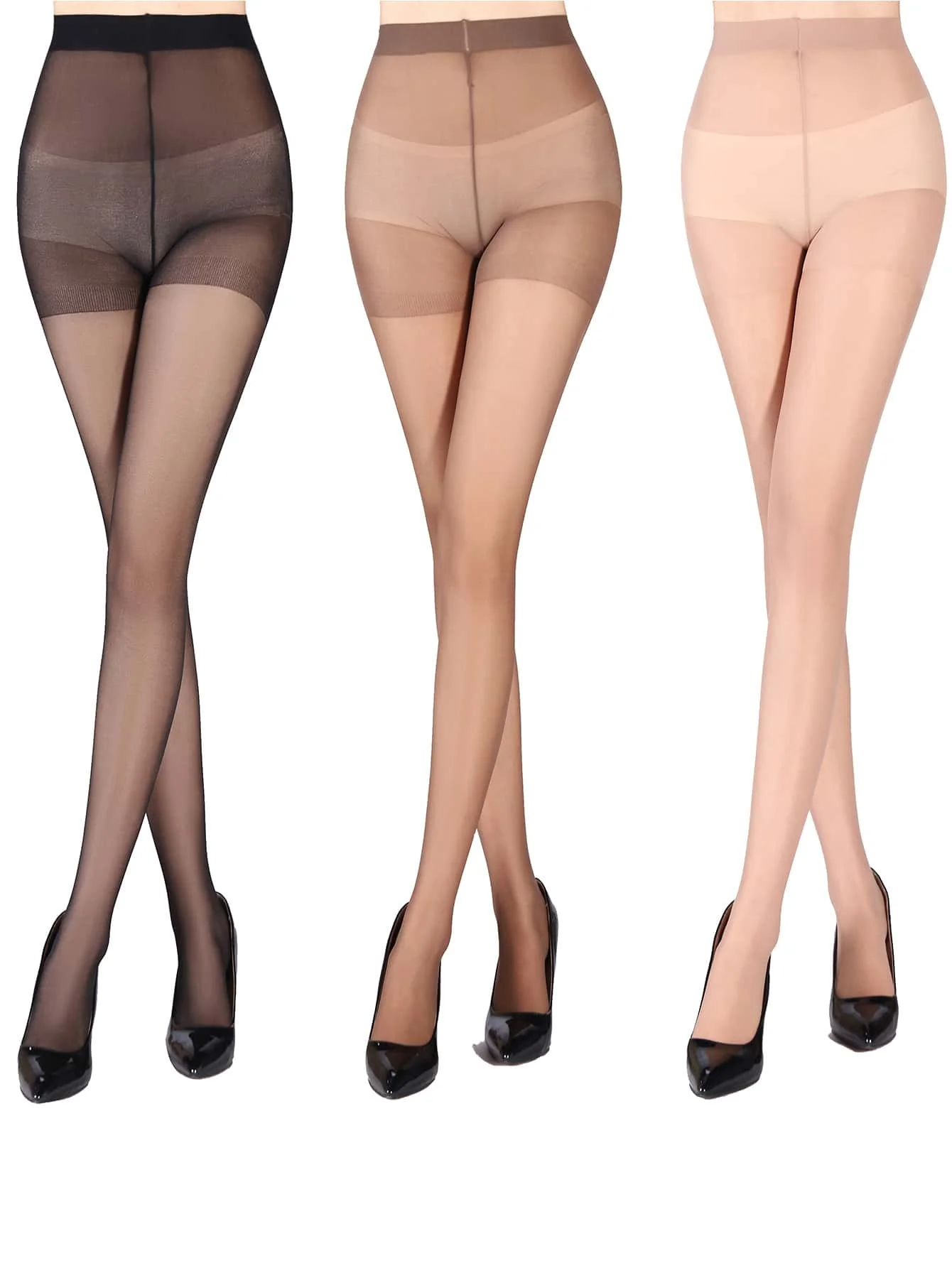 

Three-pack ladies 20D solid color ultra-thin skin fashion sexy pantyhose pantyhose