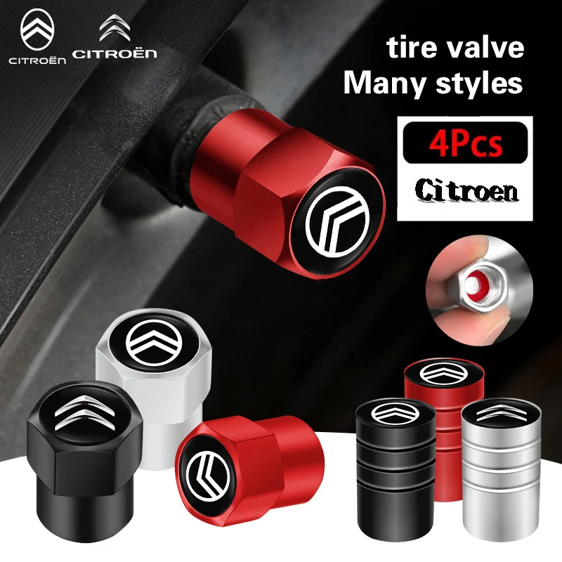 Bouchons de Valve de pneu de voiture en métal 3D, 4 pièces, couvercle anti-poussière pour citroën C1 C2 C3 Vts C4 Saxo C4L C5 C6 C8 Xsara Picasso Berlingo Cactus