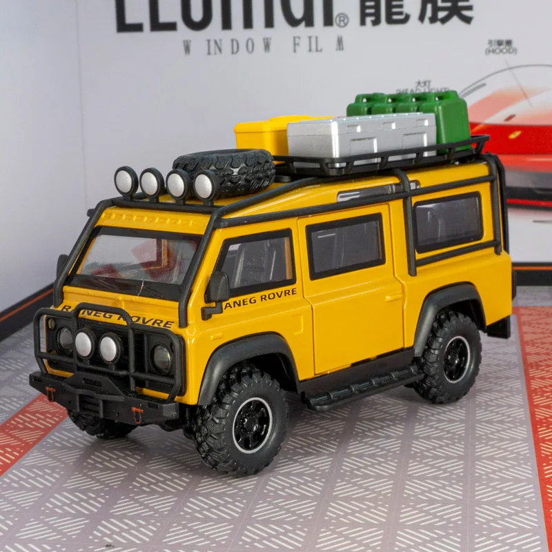 1:32 Land Range Rover Defender Van Alloy Camping Car Model Diecasts Metal Toy Off-Road Vehicles Car Model Sound Light Kids Gifts