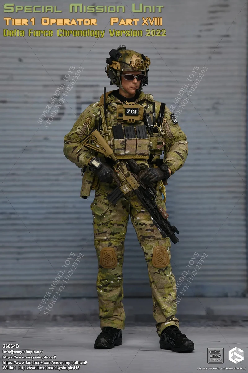 Easy Simple 26064B 1/6 Scale Male Soldier 2022 Special Task Unit Operator Full Set 12-inch Action Figure Model Collection