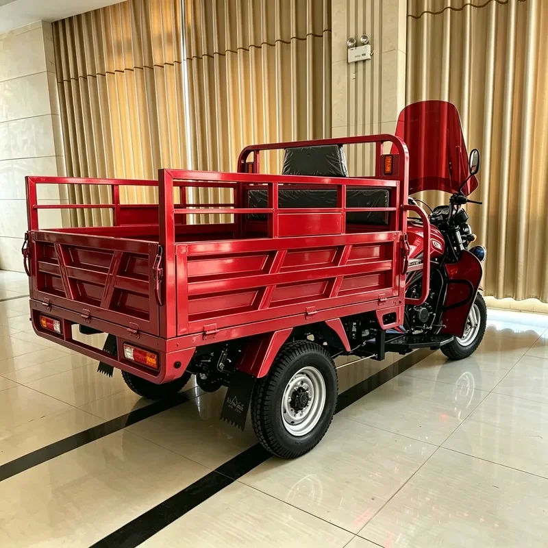 for Export Fuel Tricycle Heavy Duty Thickened Steel Plate Load Climbing Farm Cargo Three Wheel Vehicle for Household Goods