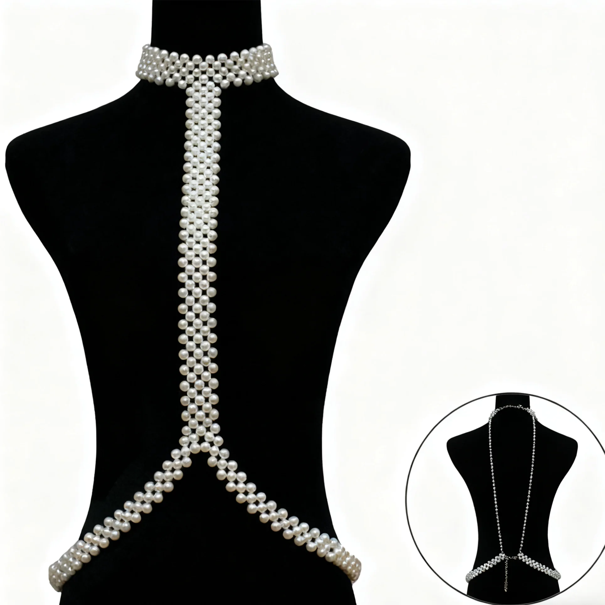 Luxurious Pearl Gold Chain Body Chain Fashionable Ethnic Charm Attracting High-End Atmosphere Jewelry Accessory