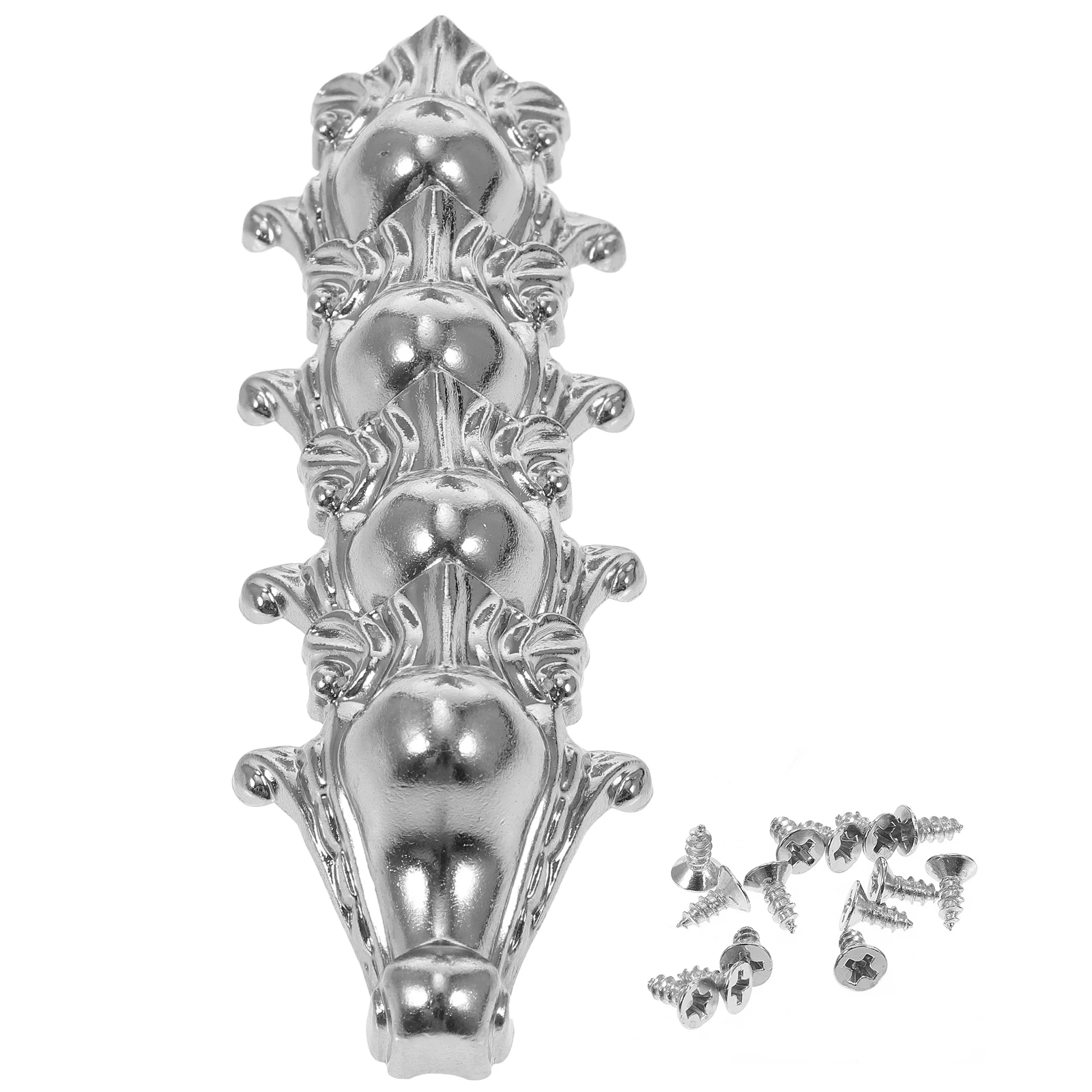 4 Pcs Round Head Silver Box Feet Decorative Zinc Alloy Jewelry Box Corner Guard Wood Case Edge Protector Furniture Legs Strong