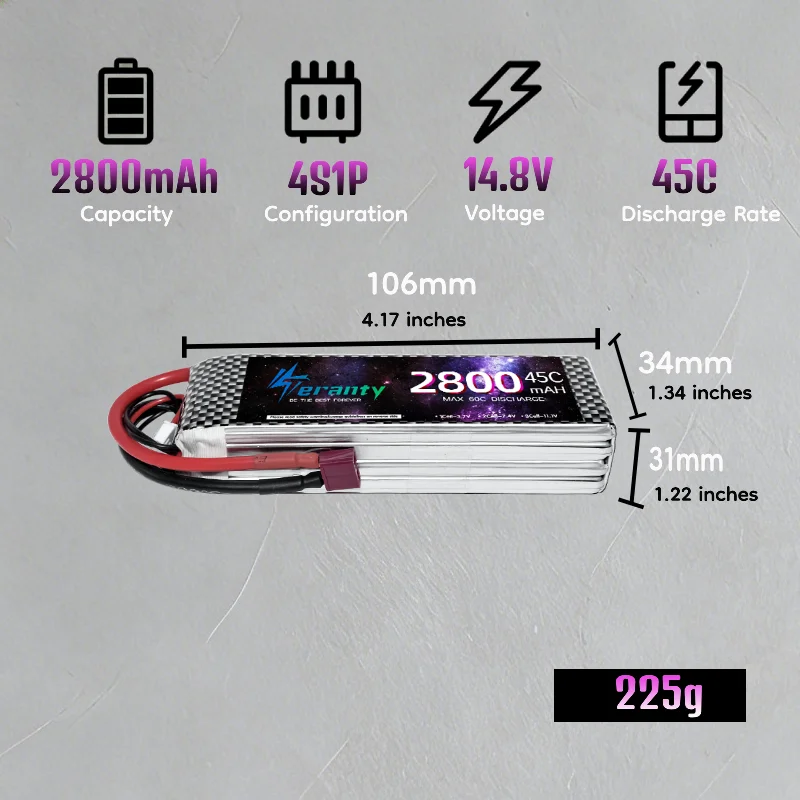 TERANTY V2.0 4S 14.8V 2800mAh - Drone Battery 4S のレビューと価格