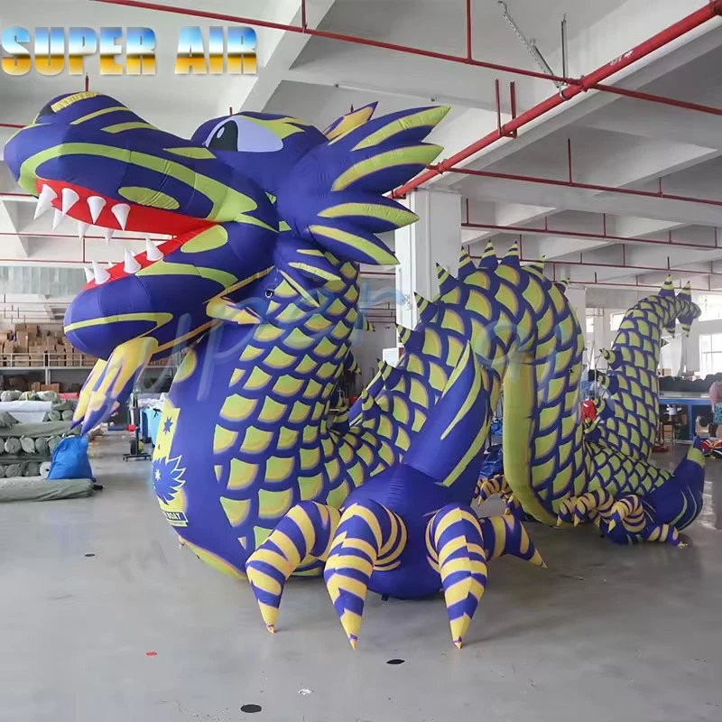 Mitologia cinese Drago gonfiabile enorme lungo 6 m per la festa di eventi all'aperto di Capodanno di Chinatown