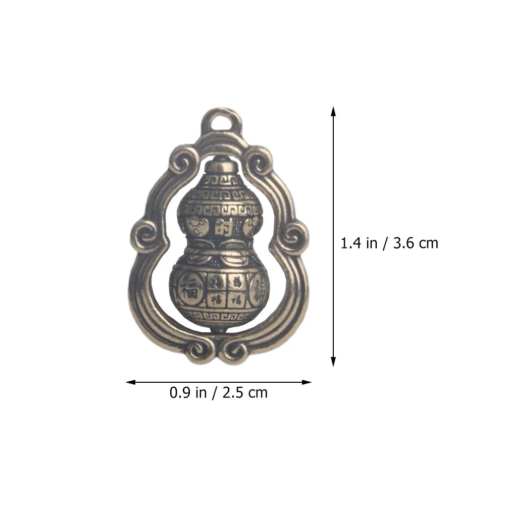 2 Pcs Brass Gourd Ornament Keychain Pendant Hanging Pendants Retro Adorn Tags New Year Charm Decors