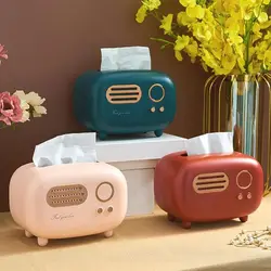 Wet Wipes Decoration Paper Holder Storage Napkin Case Desktop Retro Radio Model Vintage Dispenser Organizer Ornament Tissue Box