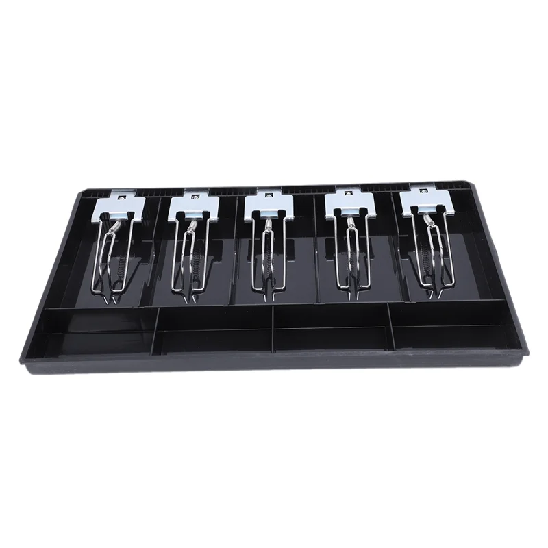 

【Hot Cake】5X 5-Grid Money Cash Coin Register Insert Tray Replacement Cashier Drawer Storage Register Tray Box Classify Store