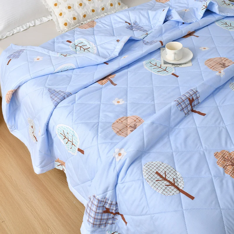 Summer Thin Cooling Quilt Bedspread for Single Double Queen King Bed Comfortable Comforter Air Conditioning Four-season Blanket