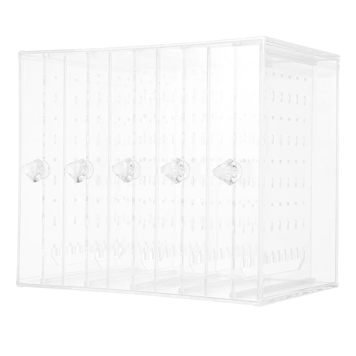 

1Pcs Spacious Transparent Jewelry Storage Box Dustproof Earring Holder with Categorized Compartments Ideal for Desk Organization