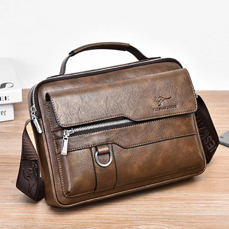 Imagem -02 - Bolsa Mensageiro de Couro de Grande Capacidade para Homens Bolsa Luxuosa Bolsala Masculina Bolsa Crossbody de Negócios