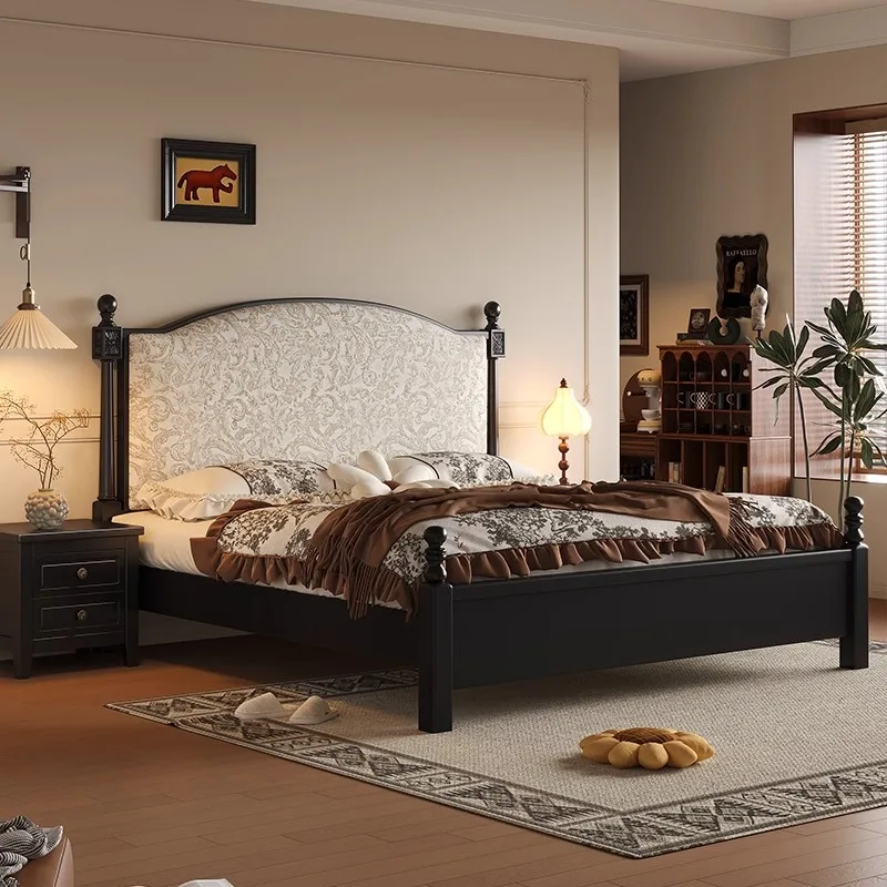 

European Luxury Bed Princess Space Saving Storage Design Wooden Bed Sleeping Double Bedroom Queen Camas De Casal Hotel Furniture