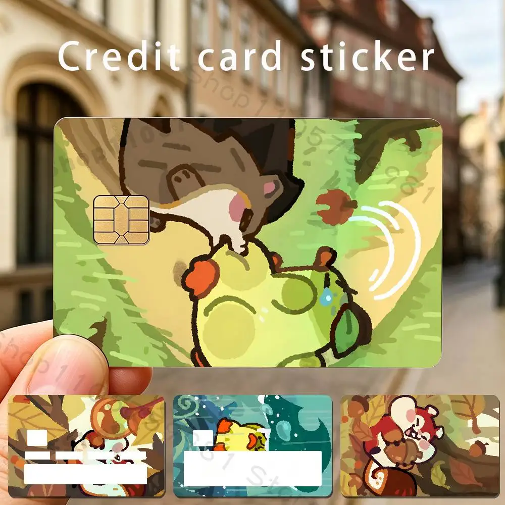 Cartoon C-Clash of Critters Game Holographic Laser Shinny Film Skin Cover Sticker for Debit Credit Card Bank Card