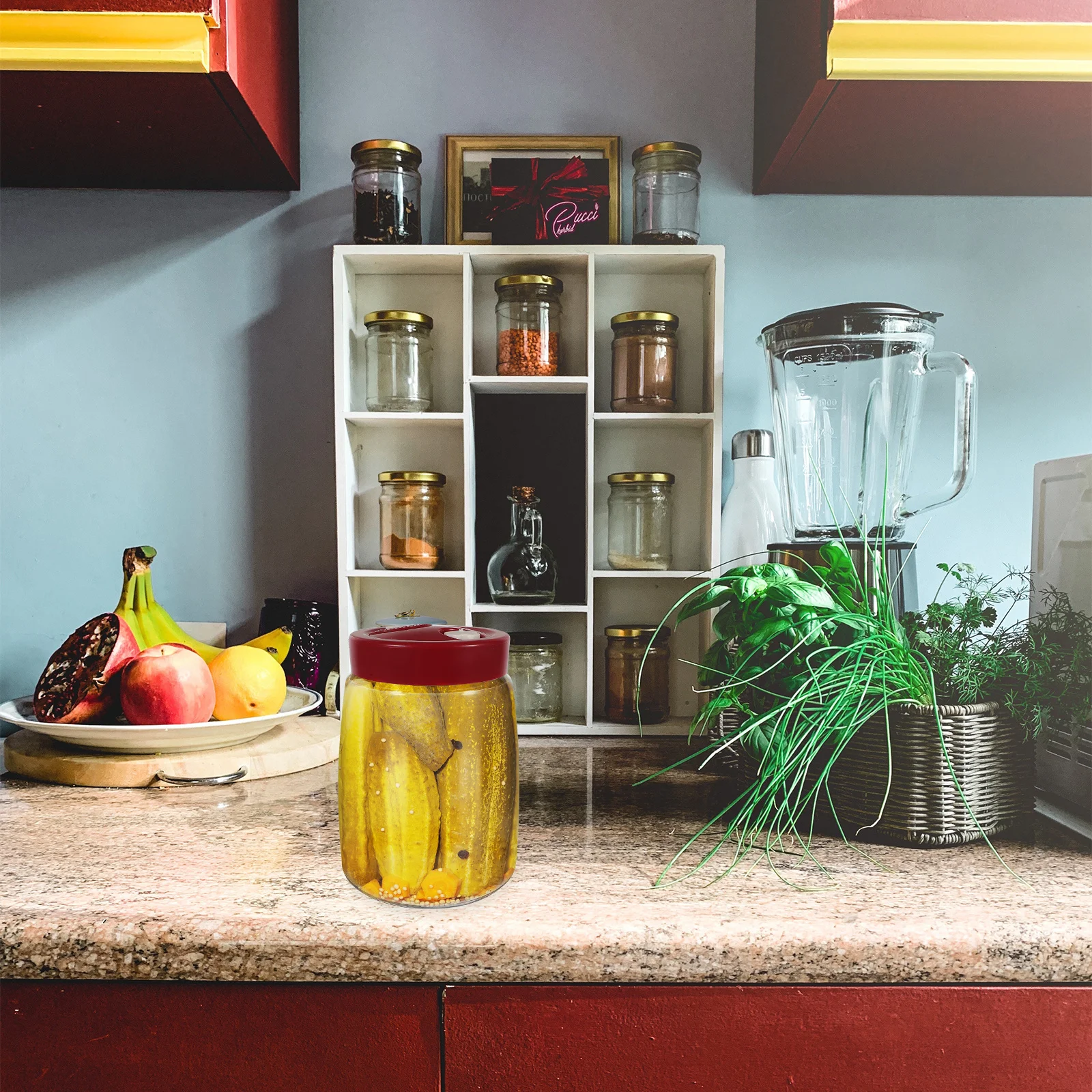 

Sealed Glass Pickle Jar Transparent Clear Small Storage Jar Multi-Function Pickle Container Wine Brewing Bottle