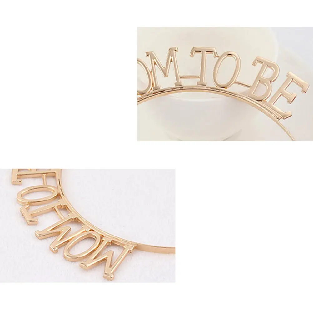 

2 шт. обруч для волос из сплава, повязка на голову для вечеринок, для взрослых, для будущих мам, свадебный аксессуар для волос, золотой, легкий, не выцветает