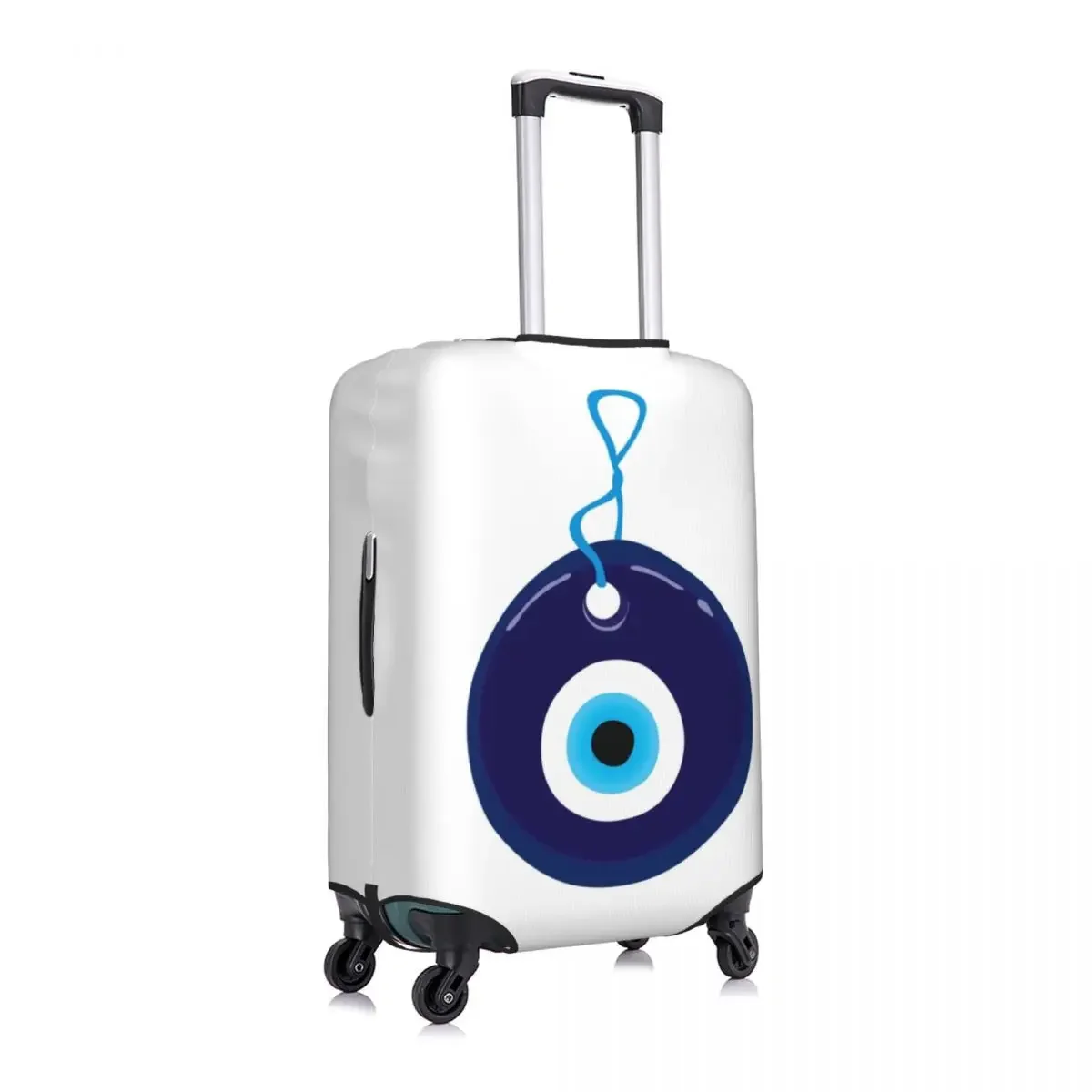 Custom Blue Evil Eye Bead Luggage Cover Elastic Travel Suitcase Protective Covers Fits 18-32 Inch