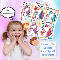 6pcs/12pcs/18pcs/24pcsCollage Unicorn DIY Game Festival Gifts Rewards Art Craft Party Favors School Puzzles