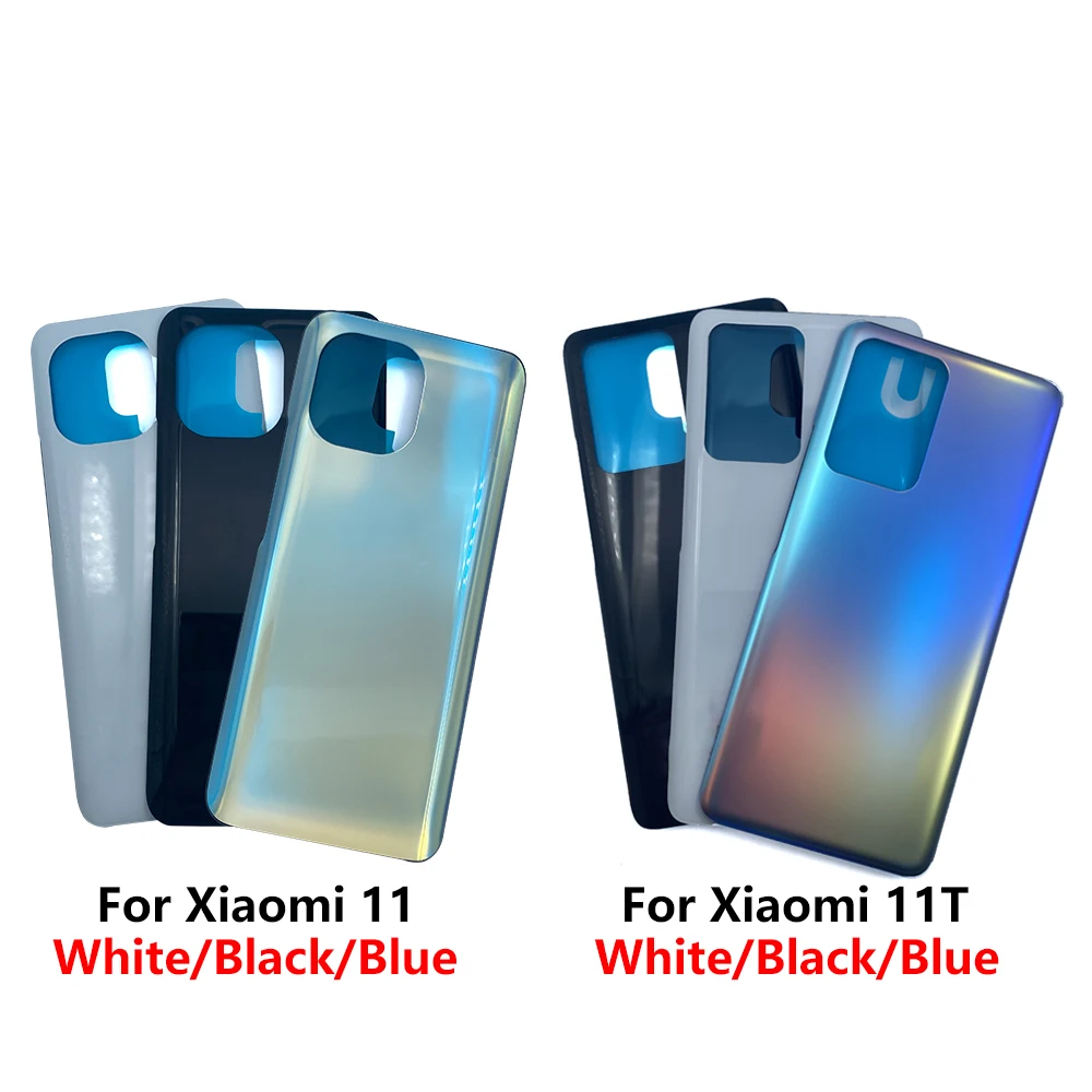 20PCS NEW Back Glass Cover For Xiaomi Mi 11T / Mi 11 / Mi 12 Pro Battery Cover Rear Housing Door Glass Panel Case With Adhesive