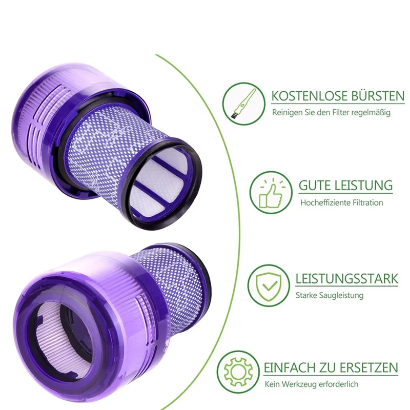 YCOC-For Dyson V12 Detect Slim Roller Brushes, Vacuum Cleaner Roll Floor Nozzle Accessories With HEPA Filter